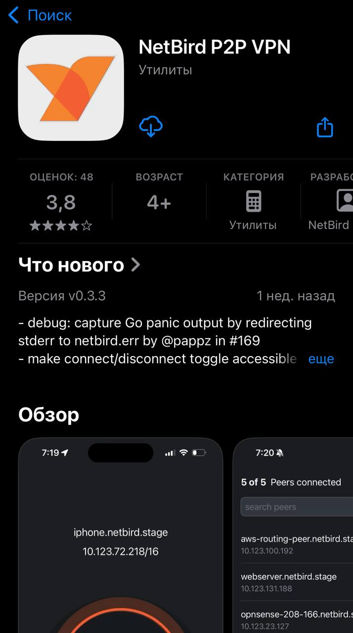 NetBird в App Store